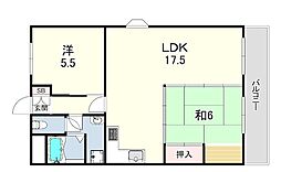 シティハイツ立花 2LDKの間取図画像