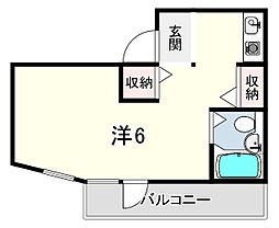 ダイドーメゾン武庫之荘6 ワンルームの間取図画像
