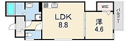 Hatch尼崎 1LDKの間取図画像