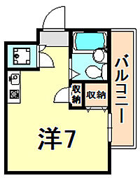 ロイヤルメゾン塚口8 ワンルームの間取図画像