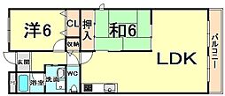 サザンフィールド 2LDKの間取図画像