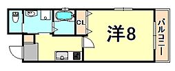 G-プロスペリテ塚口 1Kの間取図画像