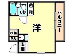ダイドーメゾン塚口6 ワンルームの間取図画像