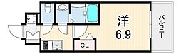 フォーリアライズ尼崎エラン 1Kの間取図画像