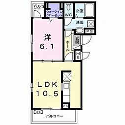 シャイン 1LDKの間取図画像