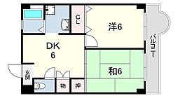 ネクステージ塚口5番館 2DKの間取図画像