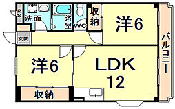 フリーダム武庫の里1棟 2LDKの間取図画像