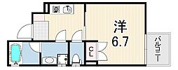 Liberty杭瀬 1Kの間取図画像