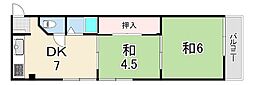 シャトルヨネ 2DKの間取図画像