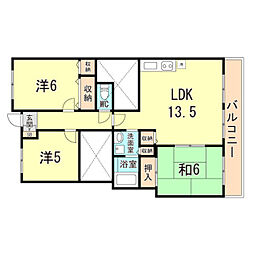 ファースト園田 3LDKの間取図画像