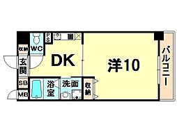 アーデン塚口 1Kの間取図画像