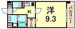 グランリール 1Kの間取図画像