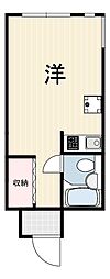 FLATS塚口 ワンルームの間取図画像