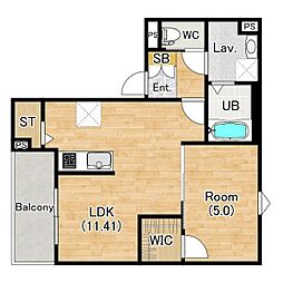 ココングランジュール尼崎西立花 1LDKの間取図画像