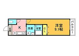 フジパレス阪急塚口駅東WEST 1Kの間取図画像