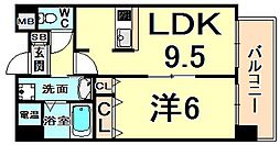 クレリジェール 1LDKの間取図画像