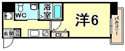 SWISS立花 1Kの間取図画像
