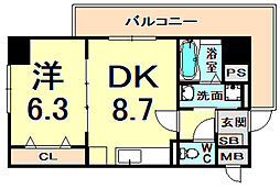 プラチナコート2 1LDKの間取図画像