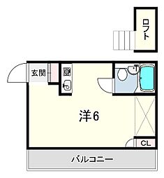 サンパレス21東園田2 ワンルームの間取図画像