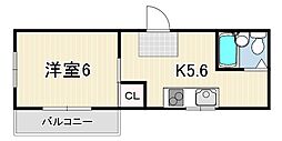 メゾンヒカリ 1Kの間取図画像
