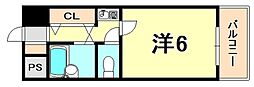 ディムス北城内 1Kの間取図画像