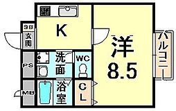 メルカートデリアパルタメンティ2 1Kの間取図画像
