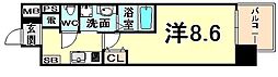 インベスト塚口エスフロント 1Kの間取図画像