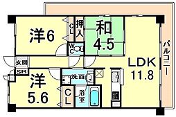 グランドハイツ旭 3LDKの間取図画像