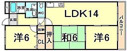 サザンフィールド 3LDKの間取図画像