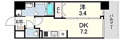 MAXIV尼崎 1DKの間取図画像