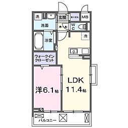 ルミナス アヴェニュー 1LDKの間取図画像