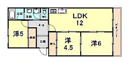 ティアラ武庫川 3LDKの間取図画像