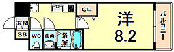 パークフラッツ尼崎 1Kの間取図画像