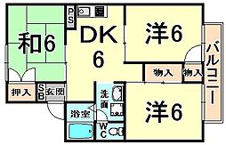 セジュールE&L 3DKの間取図画像