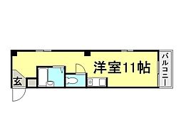 プレセアンス立花 ワンルームの間取図画像