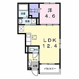 フラン カーサ 1LDKの間取図画像