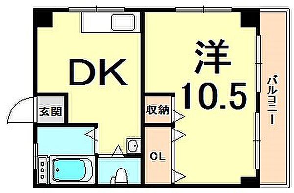 オリーブII ｜兵庫県西宮市天道町(賃貸マンション1DK・2階・33.55㎡)の写真 その2
