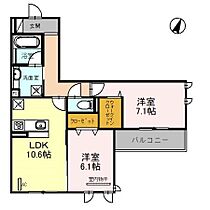 ラポール岡本  ｜ 兵庫県神戸市東灘区西岡本１丁目（賃貸アパート2LDK・2階・59.42㎡） その2