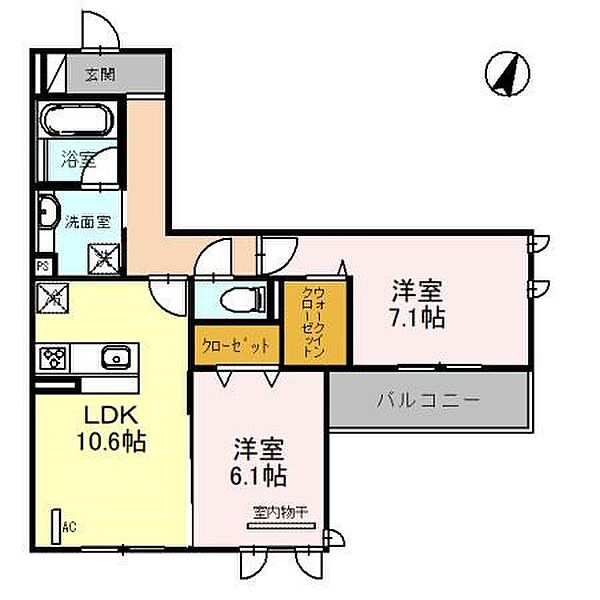 ラポール岡本 ｜兵庫県神戸市東灘区西岡本１丁目(賃貸アパート2LDK・2階・59.42㎡)の写真 その2