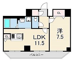 グルーブ神戸元町アリア 7階1LDKの間取り