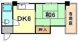 斉藤マンション 1DKの間取図画像