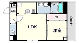 サンシエ神戸元町 1LDKの間取図画像