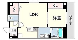 サンシエ神戸元町 1LDKの間取図画像