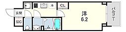 GENOVIA神戸湊川公園 1Kの間取図画像