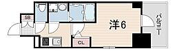 エスリード神戸兵庫駅ミッドポート 1Kの間取図画像