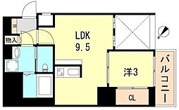 セレニテ神戸元町クレア 1LDKの間取図画像