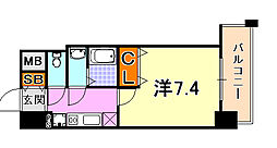 フロイデ 1Kの間取図画像