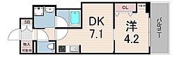 レオンコンフォート神戸駅前 1DKの間取図画像