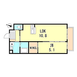 casafontana 1LDKの間取図画像