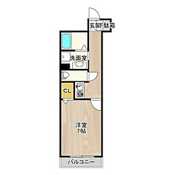 CITYSPIRE神戸元町 1Kの間取図画像